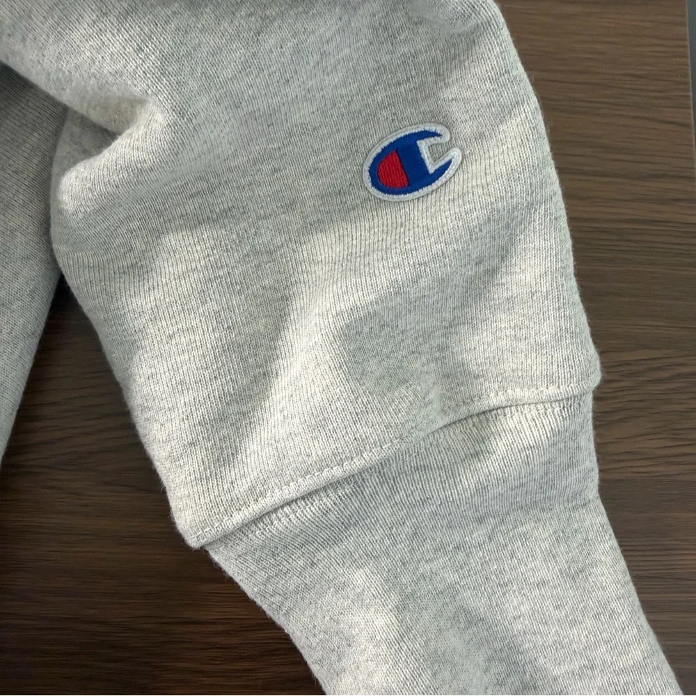 Champion Reverse Weave Center‎ Logo Light Gray Pullover Hoodie Sz Medium